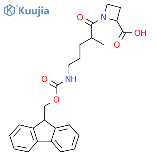 1-5-({(9H-fluoren-9-yl)methoxycarbonyl}amino)-2-methylpentanoylazetidine-2-carboxylic acid structure
