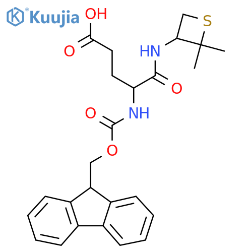 4-(2,2-dimethylthietan-3-yl)carbamoyl-4-({(9H-fluoren-9-yl)methoxycarbonyl}amino)butanoic acid structure