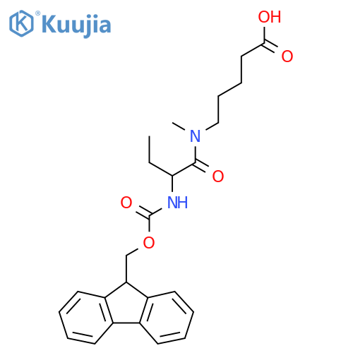 5-2-({(9H-fluoren-9-yl)methoxycarbonyl}amino)-N-methylbutanamidopentanoic acid structure