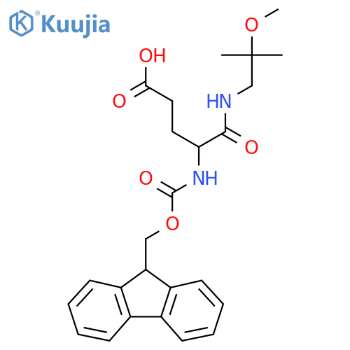 4-({(9H-fluoren-9-yl)methoxycarbonyl}amino)-4-(2-methoxy-2-methylpropyl)carbamoylbutanoic acid structure