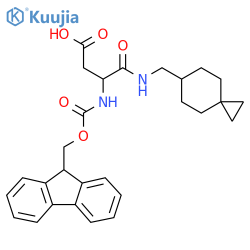 3-({(9H-fluoren-9-yl)methoxycarbonyl}amino)-3-({spiro2.5octan-6-yl}methyl)carbamoylpropanoic acid structure