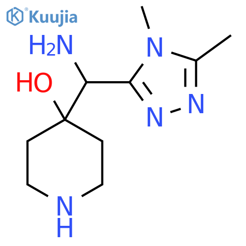 4-amino(dimethyl-4H-1,2,4-triazol-3-yl)methylpiperidin-4-ol structure