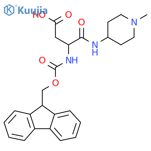 3-({(9H-fluoren-9-yl)methoxycarbonyl}amino)-3-(1-methylpiperidin-4-yl)carbamoylpropanoic acid structure