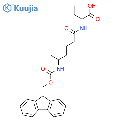 2-5-({(9H-fluoren-9-yl)methoxycarbonyl}amino)hexanamidobutanoic acid structure