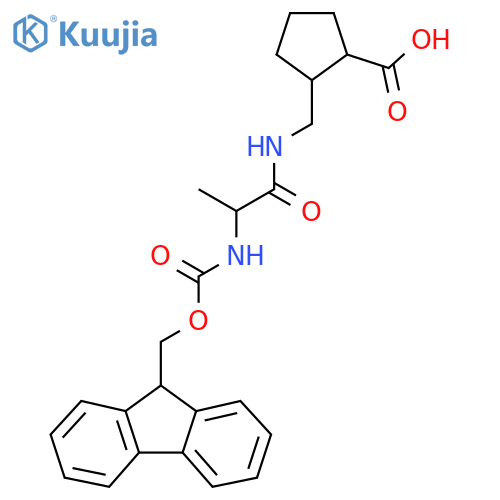 2-{2-({(9H-fluoren-9-yl)methoxycarbonyl}amino)propanamidomethyl}cyclopentane-1-carboxylic acid structure