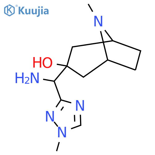 3-amino(1-methyl-1H-1,2,4-triazol-3-yl)methyl-8-methyl-8-azabicyclo3.2.1octan-3-ol structure