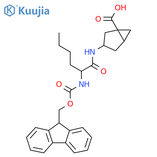 3-2-({(9H-fluoren-9-yl)methoxycarbonyl}amino)hexanamidobicyclo3.1.0hexane-1-carboxylic acid structure