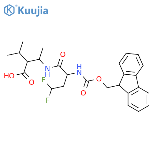 3-2-({(9H-fluoren-9-yl)methoxycarbonyl}amino)-4,4-difluorobutanamido-2-(propan-2-yl)butanoic acid structure