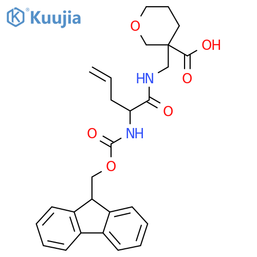 3-{2-({(9H-fluoren-9-yl)methoxycarbonyl}amino)pent-4-enamidomethyl}oxane-3-carboxylic acid structure