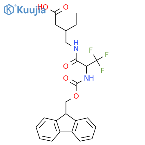 3-{2-({(9H-fluoren-9-yl)methoxycarbonyl}amino)-3,3,3-trifluoropropanamidomethyl}pentanoic acid structure