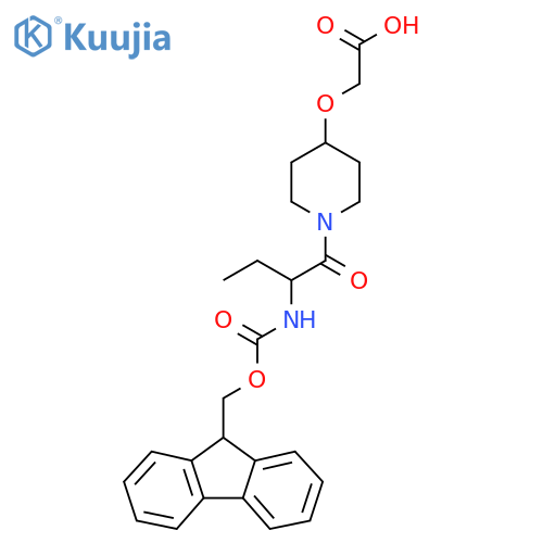 2-({1-2-({(9H-fluoren-9-yl)methoxycarbonyl}amino)butanoylpiperidin-4-yl}oxy)acetic acid structure