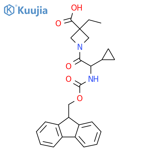 1-2-cyclopropyl-2-({(9H-fluoren-9-yl)methoxycarbonyl}amino)acetyl-3-ethylazetidine-3-carboxylic acid structure