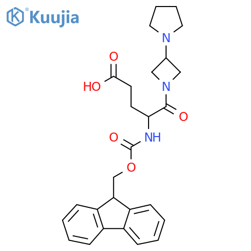 4-({(9H-fluoren-9-yl)methoxycarbonyl}amino)-5-oxo-5-3-(pyrrolidin-1-yl)azetidin-1-ylpentanoic acid structure