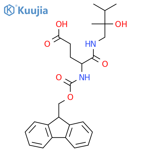 4-({(9H-fluoren-9-yl)methoxycarbonyl}amino)-4-(2-hydroxy-2,3-dimethylbutyl)carbamoylbutanoic acid structure