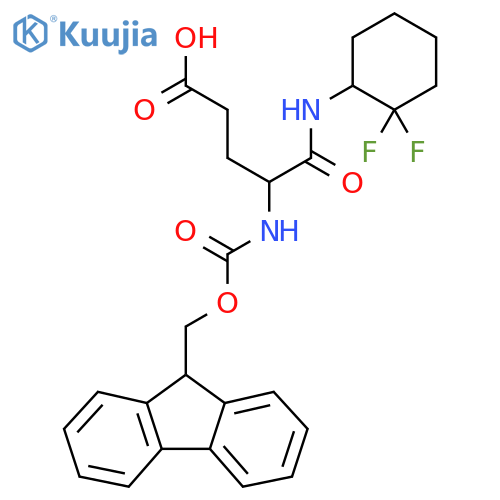 4-(2,2-difluorocyclohexyl)carbamoyl-4-({(9H-fluoren-9-yl)methoxycarbonyl}amino)butanoic acid structure