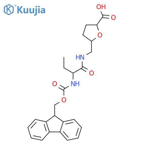 5-{2-({(9H-fluoren-9-yl)methoxycarbonyl}amino)butanamidomethyl}oxolane-2-carboxylic acid structure