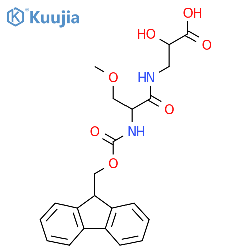 3-2-({(9H-fluoren-9-yl)methoxycarbonyl}amino)-3-methoxypropanamido-2-hydroxypropanoic acid structure