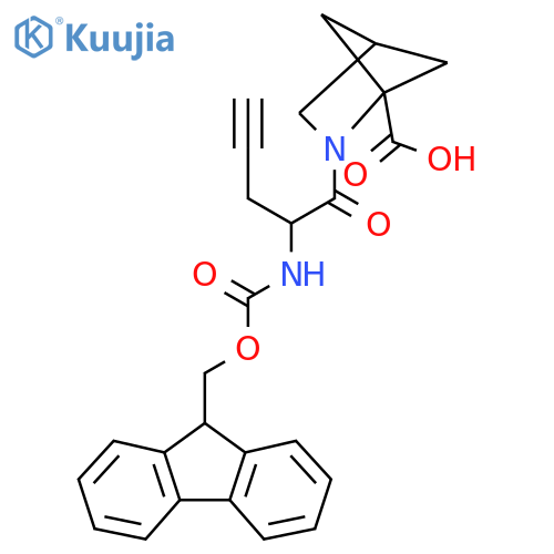 2-2-({(9H-fluoren-9-yl)methoxycarbonyl}amino)pent-4-ynoyl-2-azabicyclo2.1.1hexane-1-carboxylic acid structure