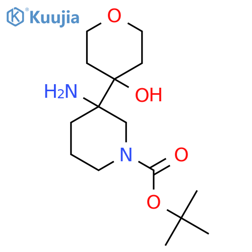 tert-butyl 3-amino-3-(4-hydroxyoxan-4-yl)piperidine-1-carboxylate structure