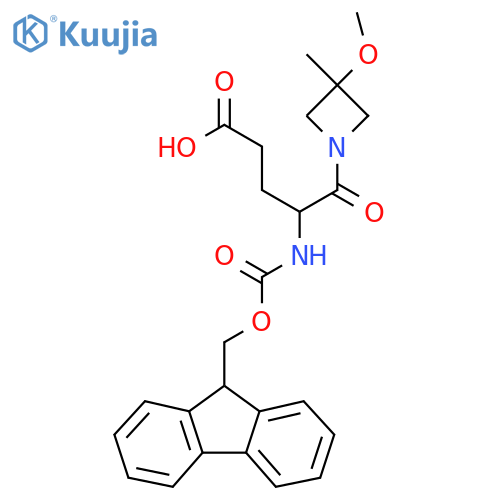 4-({(9H-fluoren-9-yl)methoxycarbonyl}amino)-5-(3-methoxy-3-methylazetidin-1-yl)-5-oxopentanoic acid structure