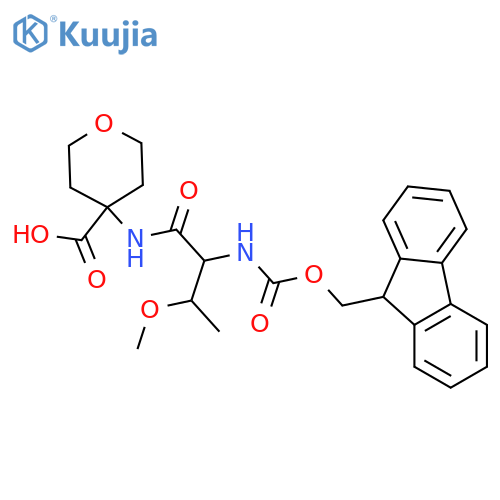 4-2-({(9H-fluoren-9-yl)methoxycarbonyl}amino)-3-methoxybutanamidooxane-4-carboxylic acid structure