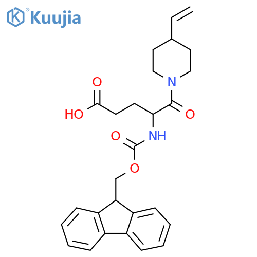 5-(4-ethenylpiperidin-1-yl)-4-({(9H-fluoren-9-yl)methoxycarbonyl}amino)-5-oxopentanoic acid structure