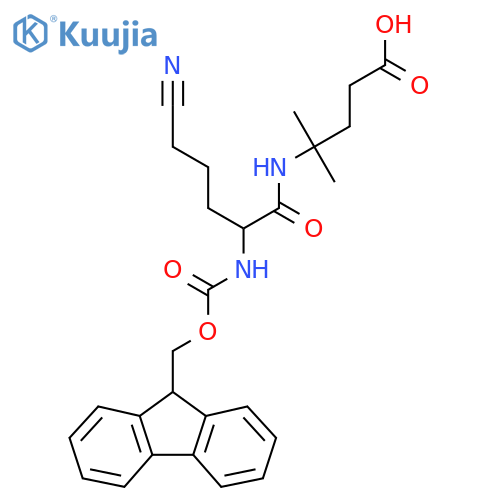 4-5-cyano-2-({(9H-fluoren-9-yl)methoxycarbonyl}amino)pentanamido-4-methylpentanoic acid structure