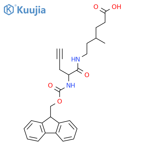 6-2-({(9H-fluoren-9-yl)methoxycarbonyl}amino)pent-4-ynamido-4-methylhexanoic acid structure