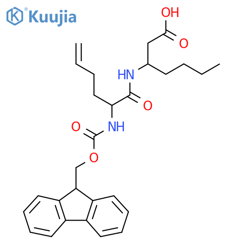 3-2-({(9H-fluoren-9-yl)methoxycarbonyl}amino)hex-5-enamidoheptanoic acid structure