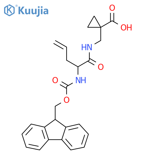 1-{2-({(9H-fluoren-9-yl)methoxycarbonyl}amino)pent-4-enamidomethyl}cyclopropane-1-carboxylic acid structure