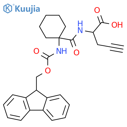 2-{1-({(9H-fluoren-9-yl)methoxycarbonyl}amino)cyclohexylformamido}pent-4-ynoic acid structure