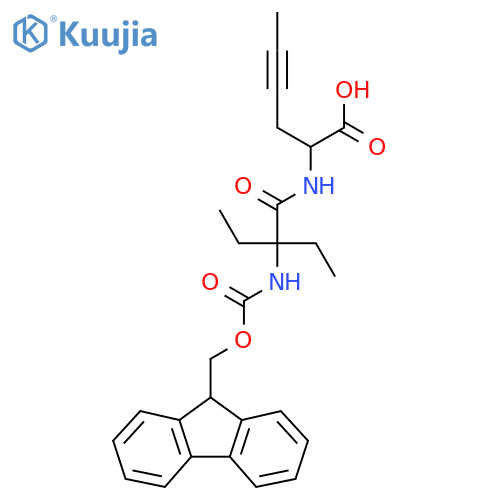 2-2-ethyl-2-({(9H-fluoren-9-yl)methoxycarbonyl}amino)butanamidohex-4-ynoic acid structure