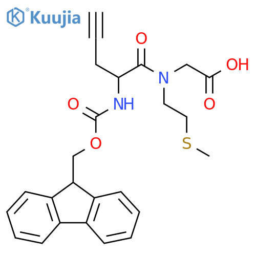 2-2-({(9H-fluoren-9-yl)methoxycarbonyl}amino)-N-2-(methylsulfanyl)ethylpent-4-ynamidoacetic acid structure
