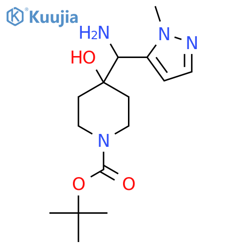 tert-butyl 4-amino(1-methyl-1H-pyrazol-5-yl)methyl-4-hydroxypiperidine-1-carboxylate structure