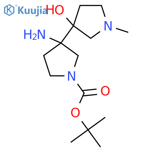 Tert-butyl 3-amino-3-(3-hydroxy-1-methylpyrrolidin-3-yl)pyrrolidine-1-carboxylate structure