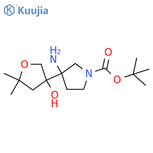 tert-butyl 3-amino-3-(3-hydroxy-5,5-dimethyloxolan-3-yl)pyrrolidine-1-carboxylate structure