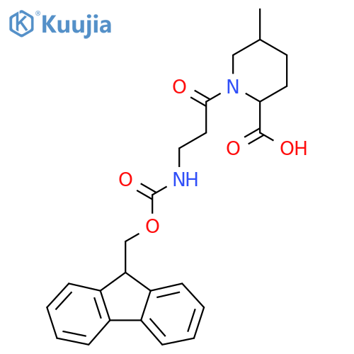 1-3-({(9H-fluoren-9-yl)methoxycarbonyl}amino)propanoyl-5-methylpiperidine-2-carboxylic acid structure