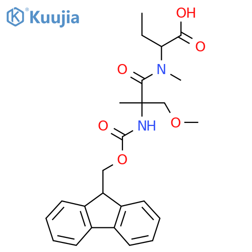 2-2-({(9H-fluoren-9-yl)methoxycarbonyl}amino)-2-(methoxymethyl)-N-methylpropanamidobutanoic acid structure