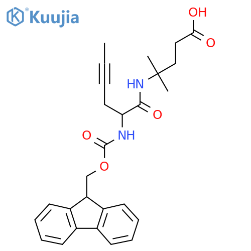 4-2-({(9H-fluoren-9-yl)methoxycarbonyl}amino)hex-4-ynamido-4-methylpentanoic acid structure