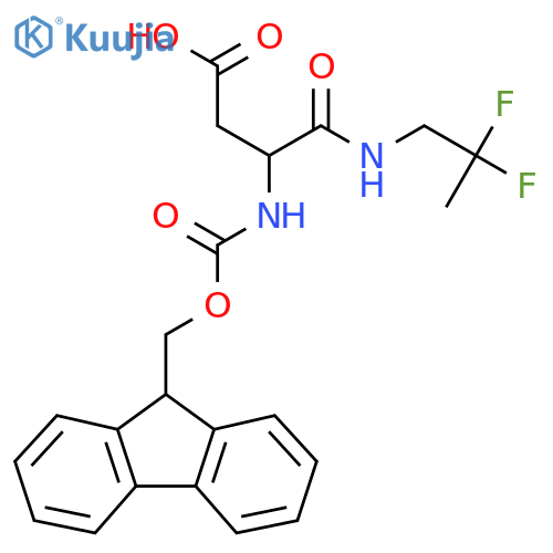3-(2,2-difluoropropyl)carbamoyl-3-({(9H-fluoren-9-yl)methoxycarbonyl}amino)propanoic acid structure