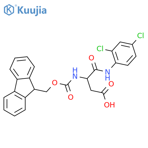 3-(2,4-dichlorophenyl)carbamoyl-3-({(9H-fluoren-9-yl)methoxycarbonyl}amino)propanoic acid structure