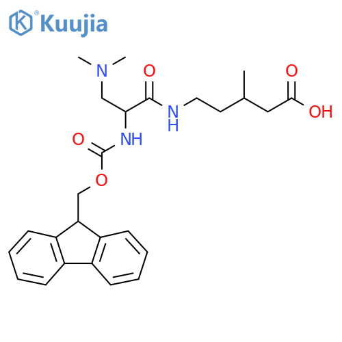 5-3-(dimethylamino)-2-({(9H-fluoren-9-yl)methoxycarbonyl}amino)propanamido-3-methylpentanoic acid structure