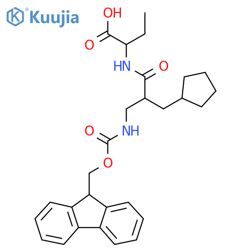 2-2-(cyclopentylmethyl)-3-({(9H-fluoren-9-yl)methoxycarbonyl}amino)propanamidobutanoic acid structure