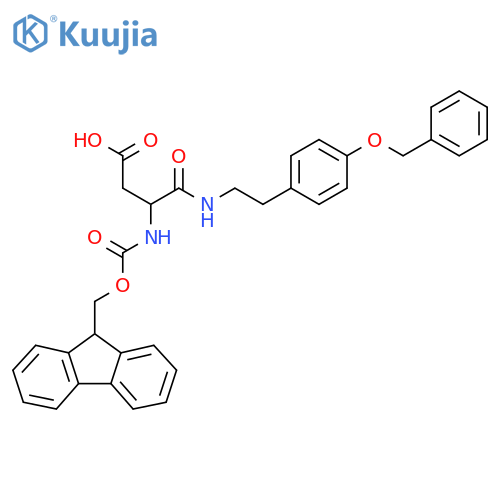 3-({2-4-(benzyloxy)phenylethyl}carbamoyl)-3-({(9H-fluoren-9-yl)methoxycarbonyl}amino)propanoic acid structure
