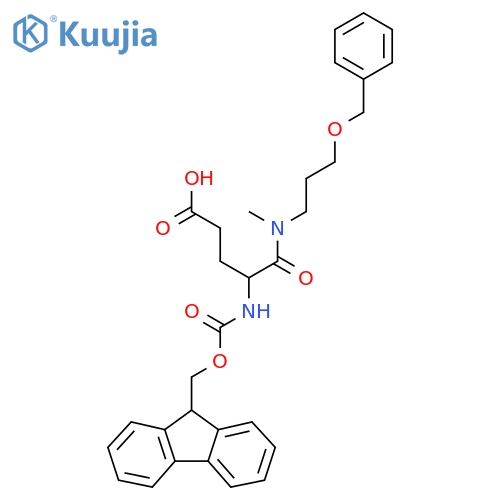 4-{3-(benzyloxy)propyl(methyl)carbamoyl}-4-({(9H-fluoren-9-yl)methoxycarbonyl}amino)butanoic acid structure