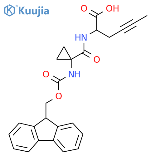 2-{1-({(9H-fluoren-9-yl)methoxycarbonyl}amino)cyclopropylformamido}hex-4-ynoic acid structure
