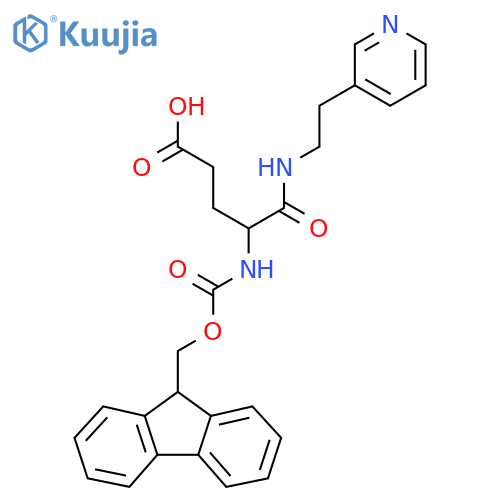 4-({(9H-fluoren-9-yl)methoxycarbonyl}amino)-4-{2-(pyridin-3-yl)ethylcarbamoyl}butanoic acid structure