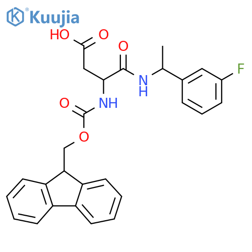 3-({(9H-fluoren-9-yl)methoxycarbonyl}amino)-3-{1-(3-fluorophenyl)ethylcarbamoyl}propanoic acid structure