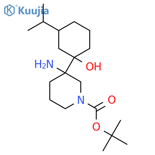 tert-butyl 3-amino-3-1-hydroxy-3-(propan-2-yl)cyclohexylpiperidine-1-carboxylate structure