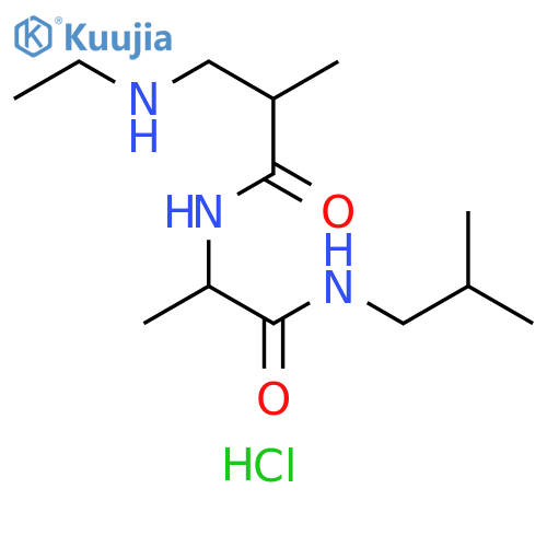 3-(ethylamino)-2-methyl-N-{1-(2-methylpropyl)carbamoylethyl}propanamide hydrochloride structure